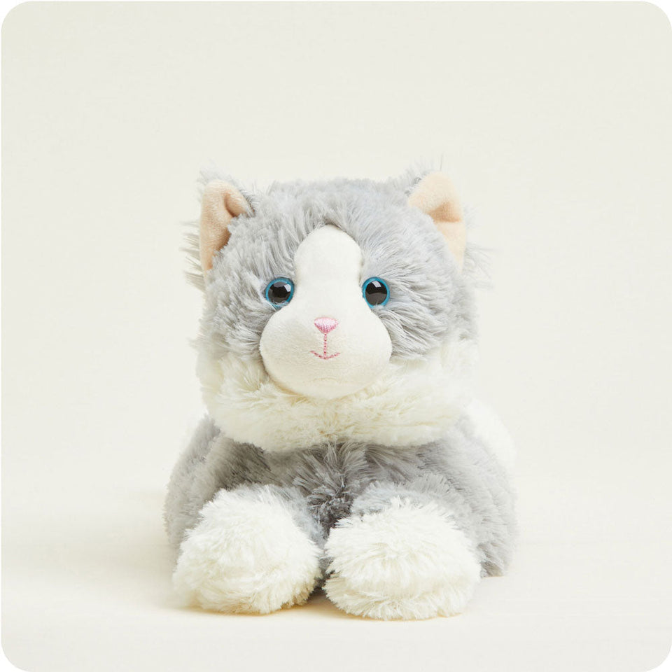 Laying Down Gray Cat Warmies - Gentle Cozy Essential